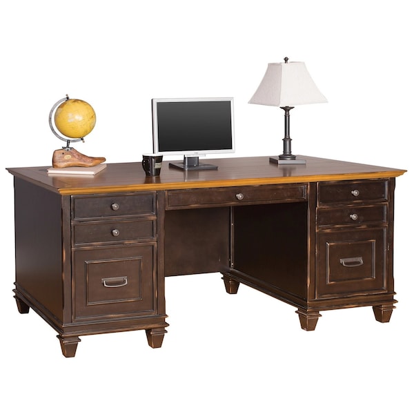 31.00'' H, Vintage Black with Wood Plank Tops, 70.00'' W X